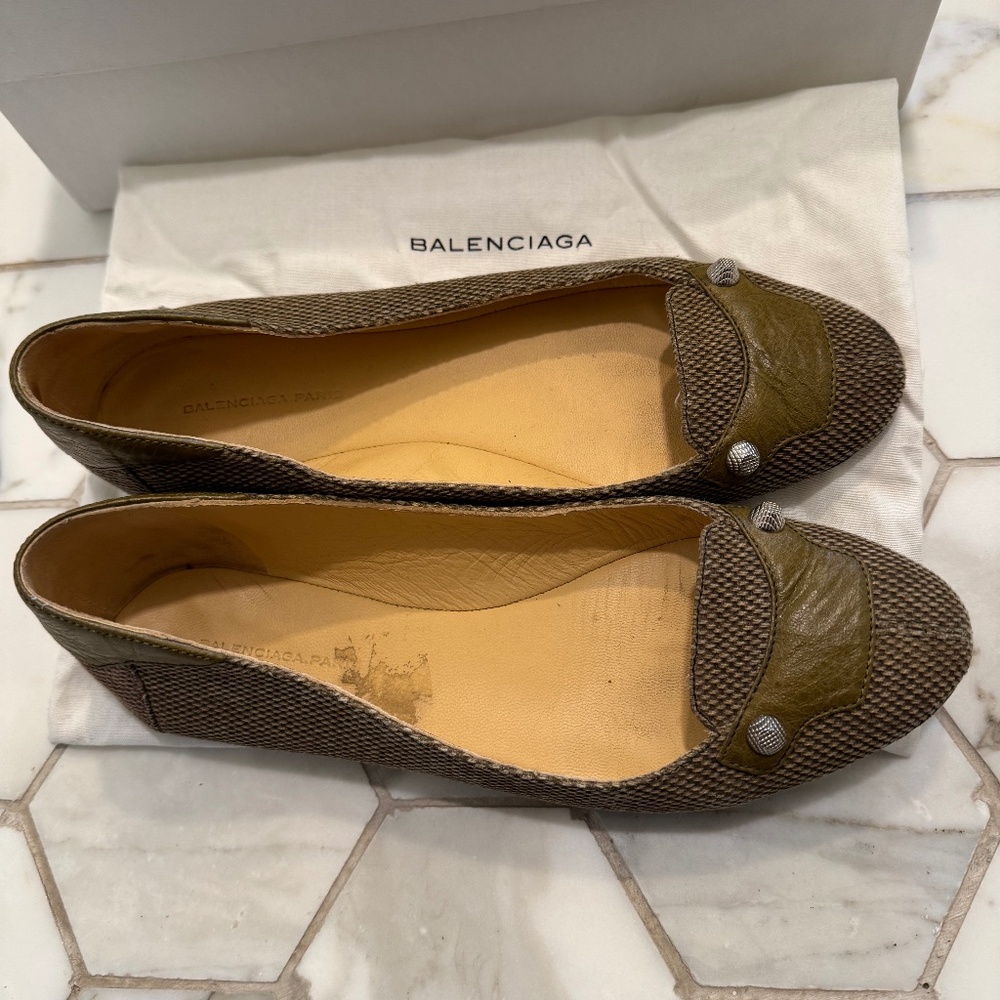 Balenciaga tweed flats